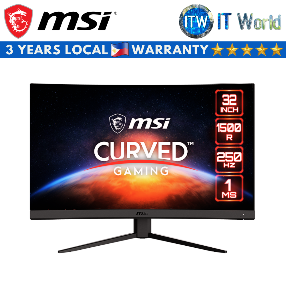 MSI G32C4X - 31.5&quot; (1920 x 1080 FHD) / 250Hz / VA / 1ms (MPRT) / 1500R Curved Gaming Monitor