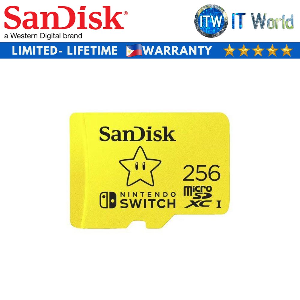 SanDisk and Nintendo Cobranded microSDXC, SQXAO, 256GB Memory Card (SDSQXAO-256G-GN3ZN)