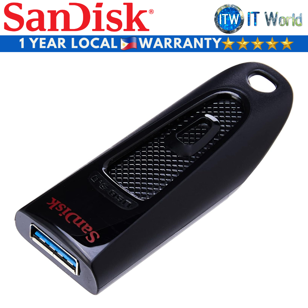 SanDisk USB Flash Drive 16GB Ultra USB 3.0 Black Lightweight (SDCZ48-016G-U46)