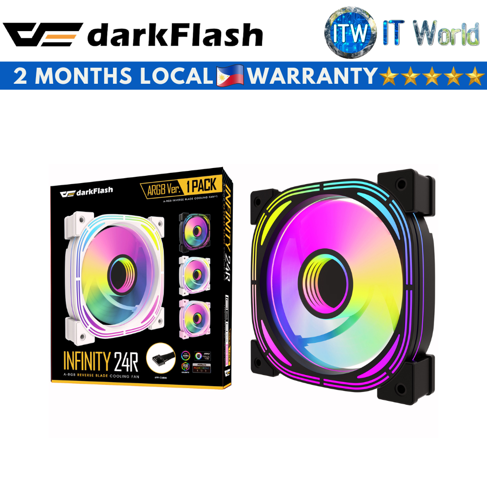 darkFlash Infinity 24R A-RGB Reverse Blade Cooling Single Fan (Black)