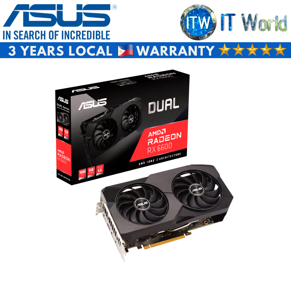 ASUS Dual Radeon RX 6600 V2 8GB GDDR6 Graphic Card (DUAL-RX6600-8G-V2)