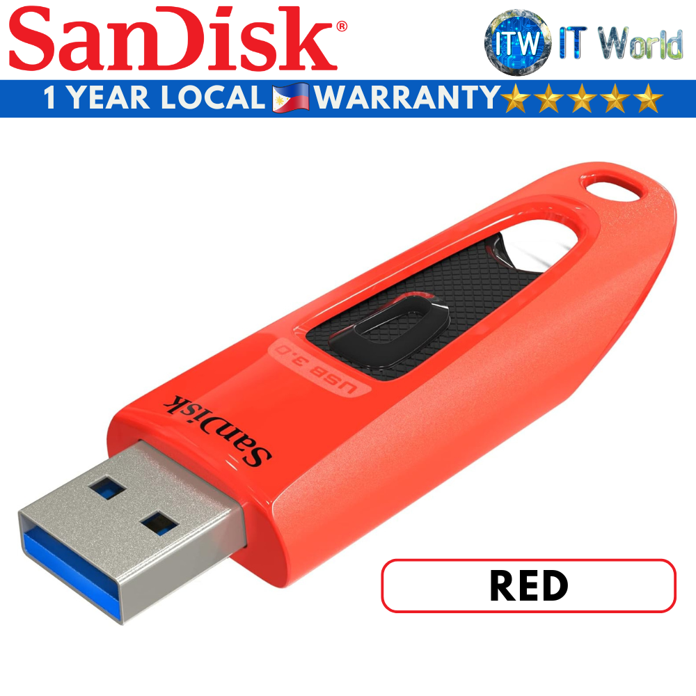 SanDisk USB Flash Drive 32GB USB 3.0 Enabled and USB 2.0 Compatible Red (SDCZ48-032G-U46R)