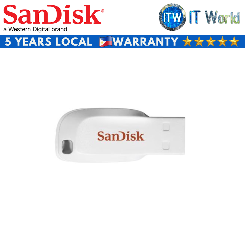 SanDisk 16GB Cruzer Blade USB 2.0 Flash Drive (Black, Blue, Green, Pink, White)