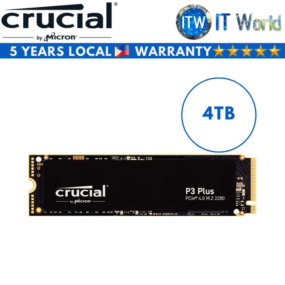 Crucial P3 Plus PCIe M.2 2280 NVMe Internal SSD (4TB)