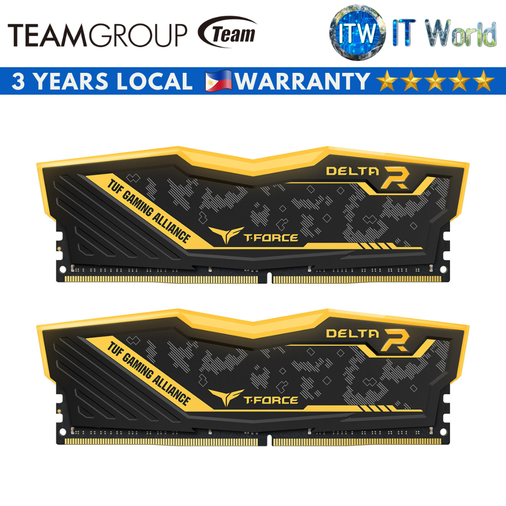 Teamgroup T-Force Delta TUF RGB 32GB(2x16GB) PC4-28800 3600MHz CL18 DDR4 Desktop Memory (Black) (TF9D432G3600HC18JDC01)