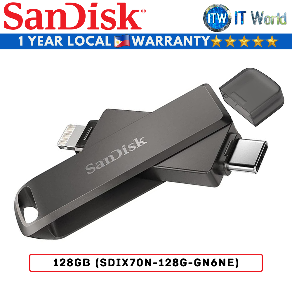 SanDisk USB Flash Drive iXpand iOS/Android Luxe Black (128GB)(SDIX70N-128G-GN6NE)