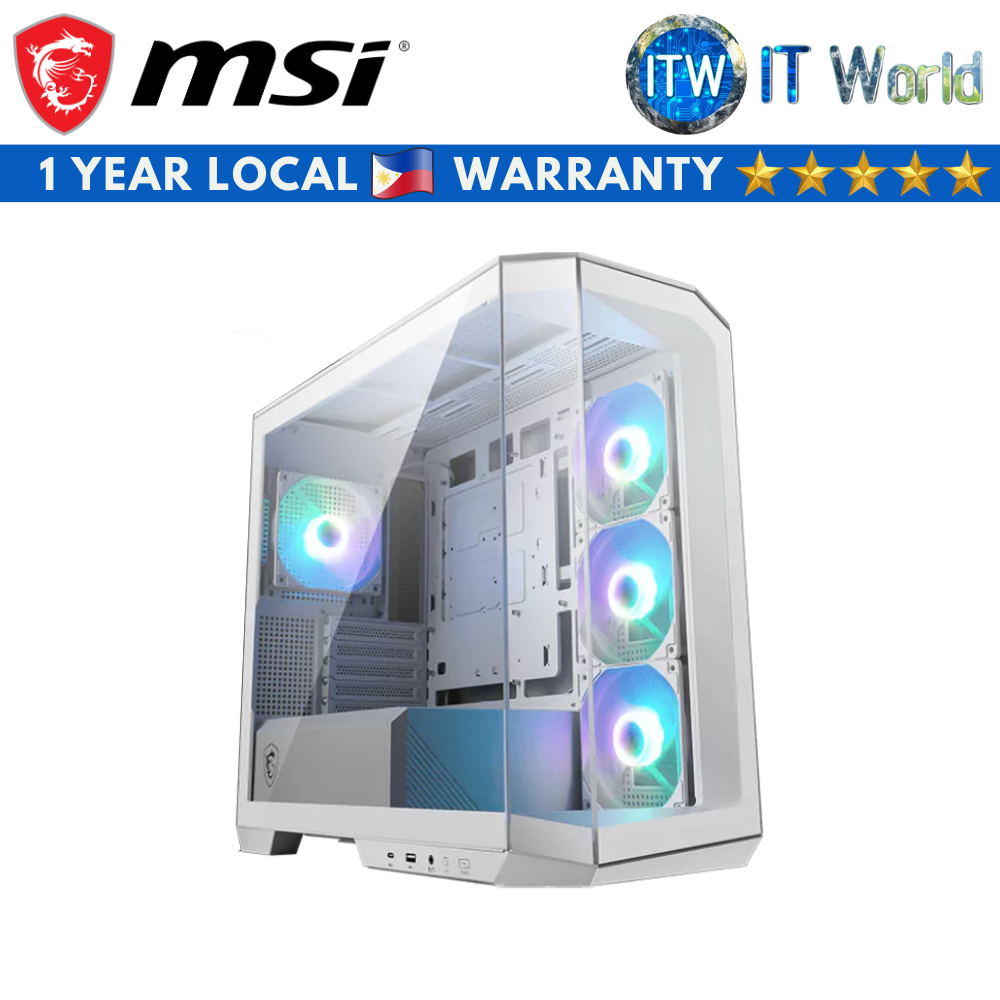 MSI MAG Pano M100R PZ Micro-ATX Tower Tempered Glass PC Case (White)