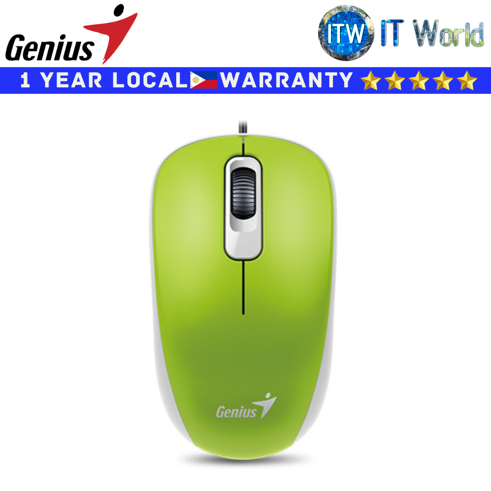 Genius Wired Optical Mouse DX-110 USB 1000dpi (Spring Green)