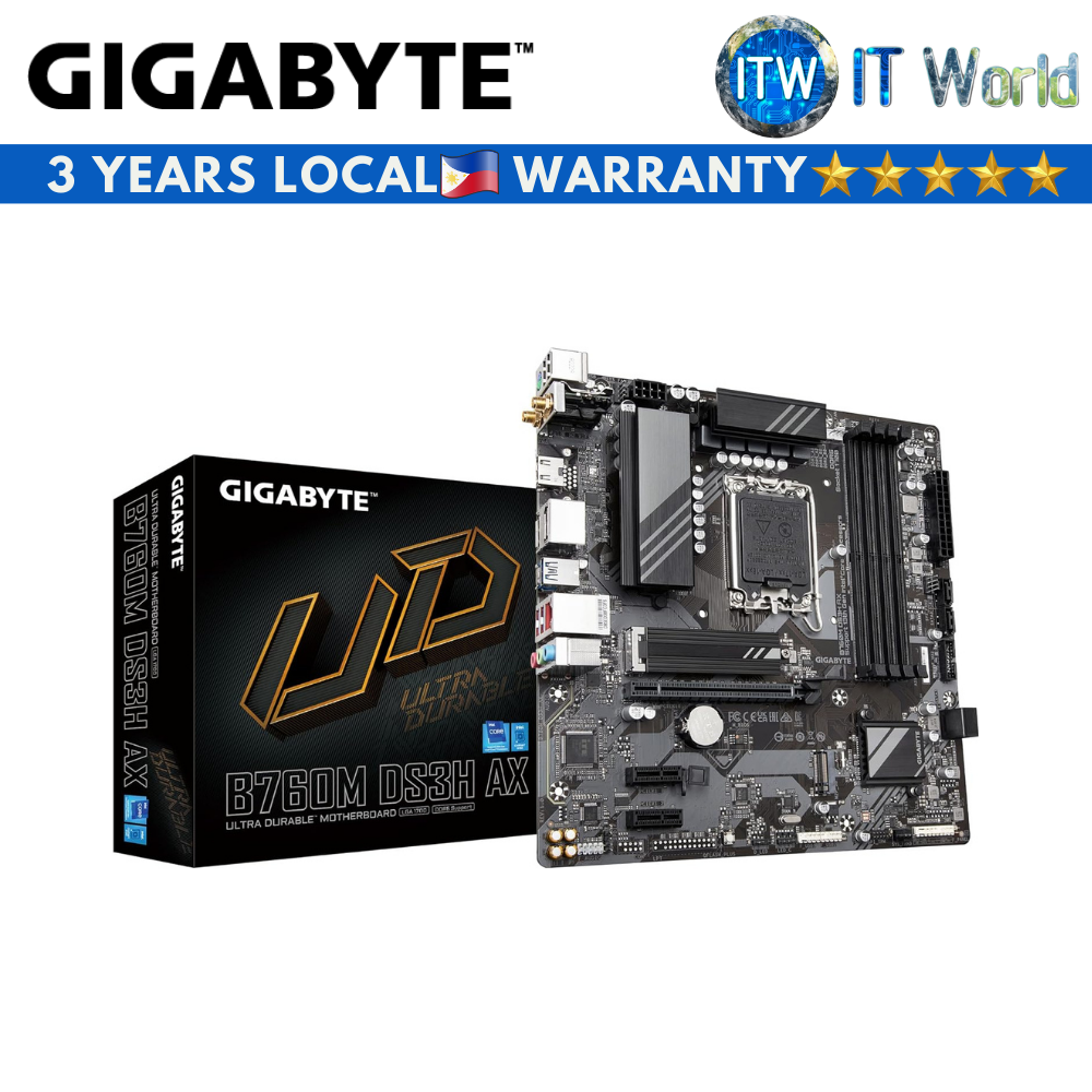 Gigabyte B760M DS3H AX Micro ATX LGA1700 DDR5 Motherboard