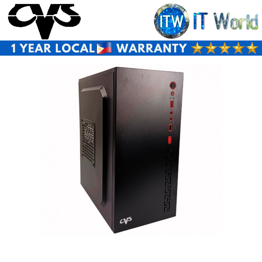 CVS 1722 Computer Case with 750W PSU - 120mm Fan/Flat Cables/Black (M-ATX)