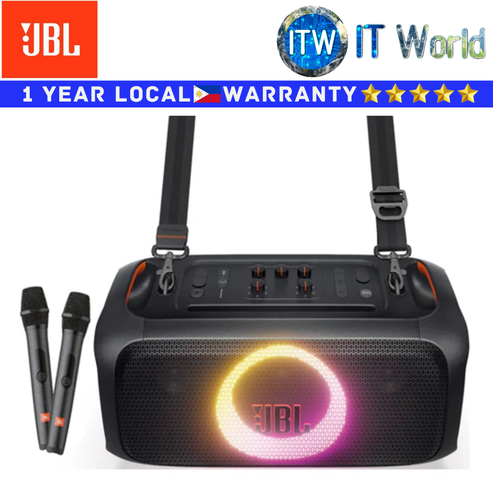 JBL Speaker Partybox On-The-Go Essential Portable with Build-in Lights and Wireless Mic