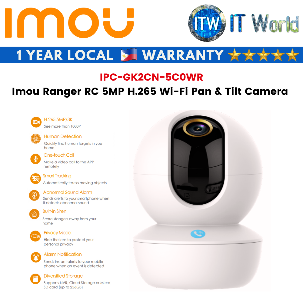 Imou Ranger RC 5MP H.265 Wi-Fi Pan &amp; Tilt Camera (IPC-GK2CN-5C0WR)