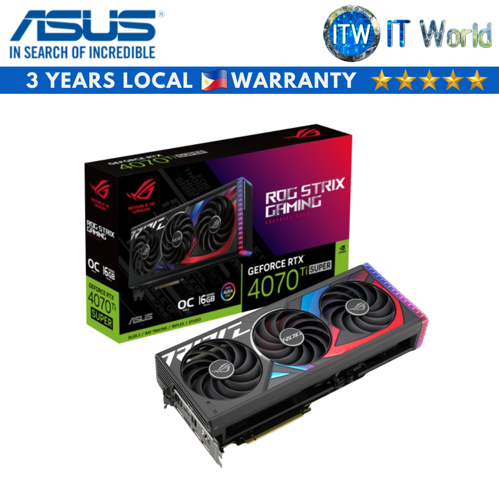 ASUS ROG Strix GeForce RTX4070 Ti SUPER 16GB GDDR6X OC Edition Graphics Card (ROG-STRIX-RTX4070TIS-O16G-GAMING)