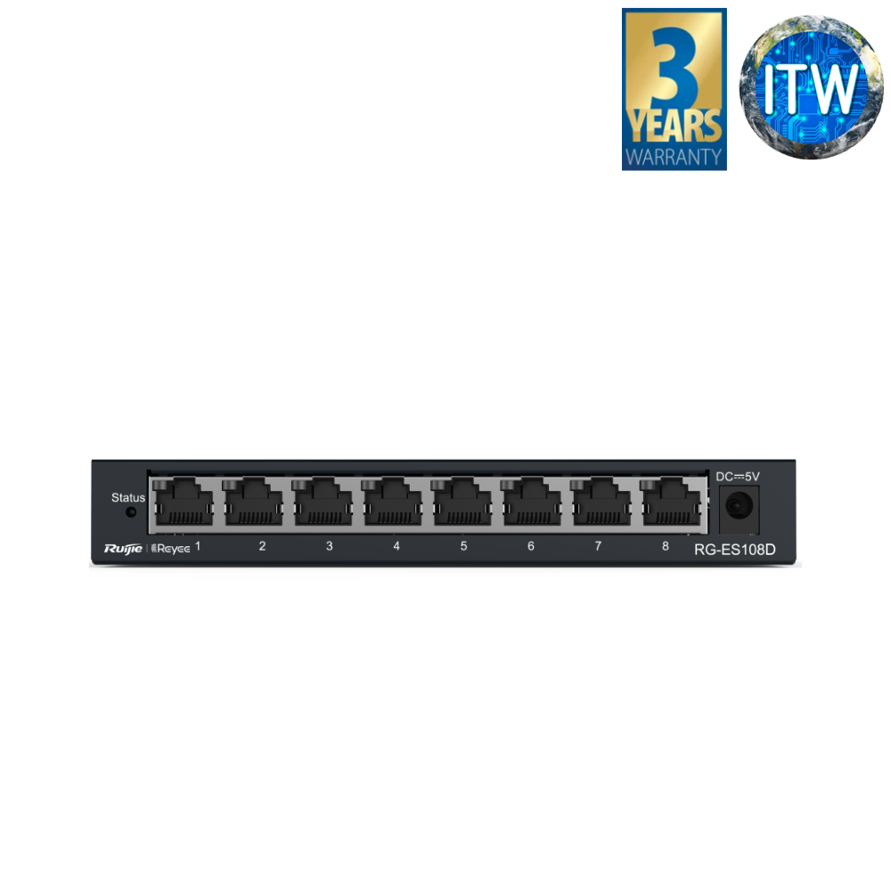 Ruijie RG-ES108D 8-port 10/100Mbps Desktop Unmanaged Switch (RG-ES108D)