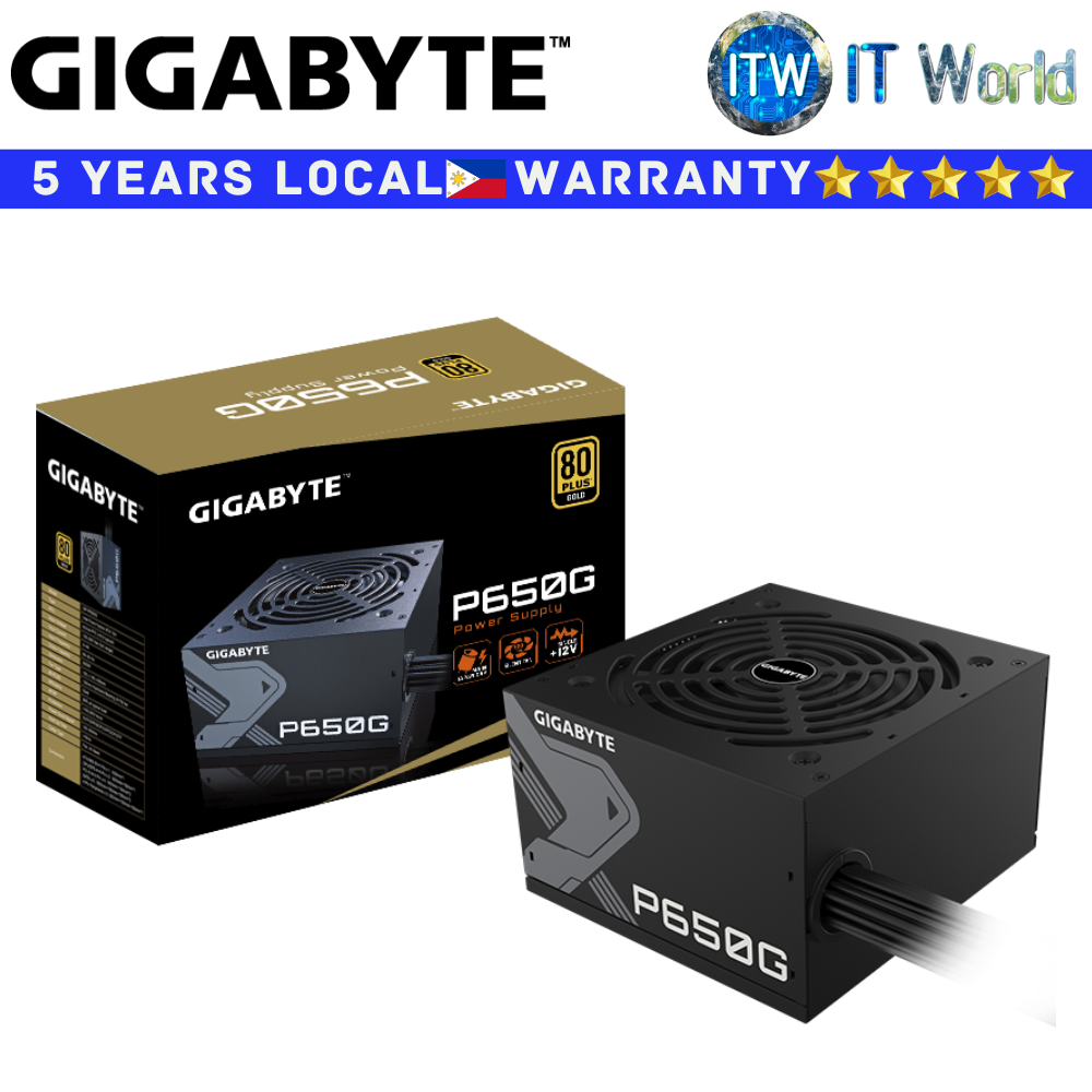 Gigabyte PSU 650Watts Power Supply Unit P650G 650W 80+ Gold Active PFC (GP-P650G)