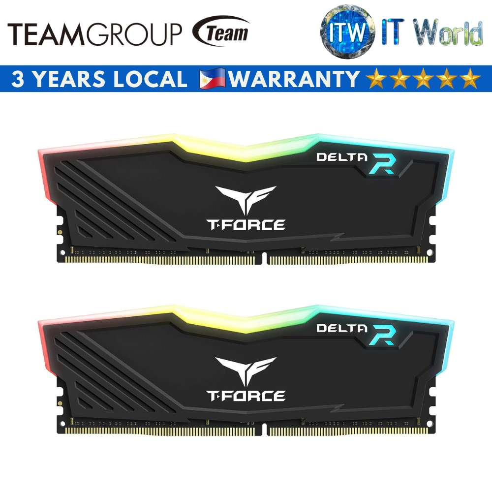 Teamgroup Delta RGB 32GB(2x16GB) 3600MHz PC4-28800 CL18 DDR4 Desktop Memory (Black) (TF3D432G3600HC18JDC01)