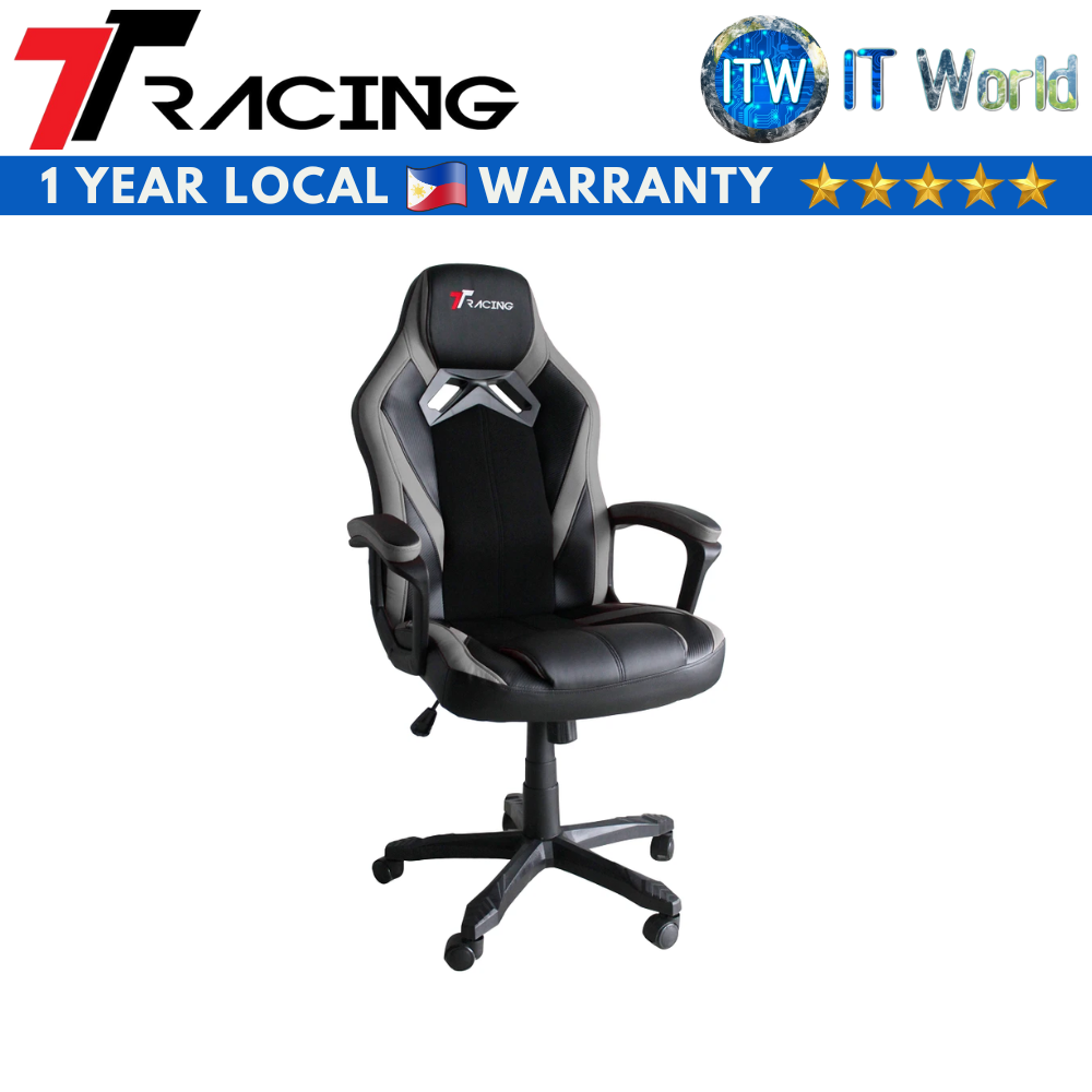 TTRacing Gaming Chair Duo V3 Series Grey Heavy Duty Nylon Base Fixed Armrest Full Tilt