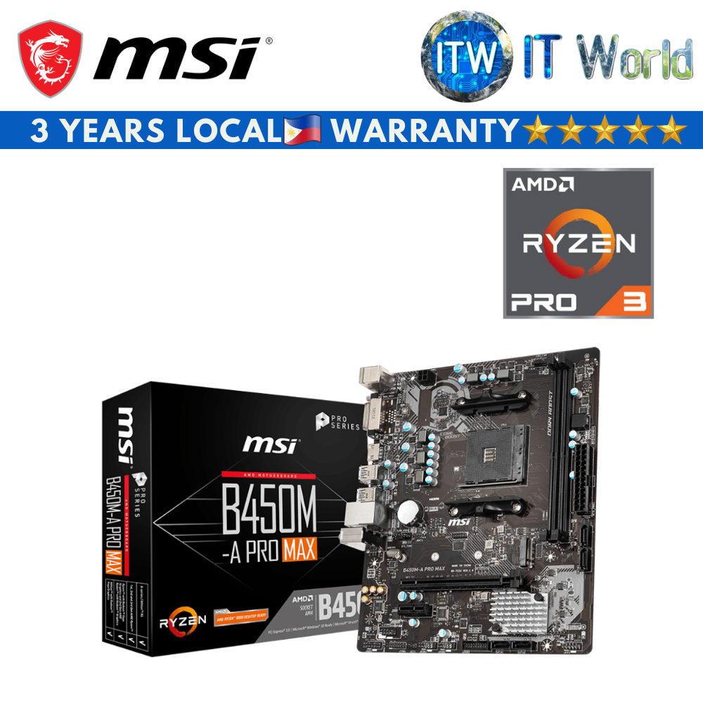 AMD Ryzen 3 PRO 4350G Processor with MSI B450M-A Pro Max micro-ATX AM4 DDR4 Motherboard Bundle