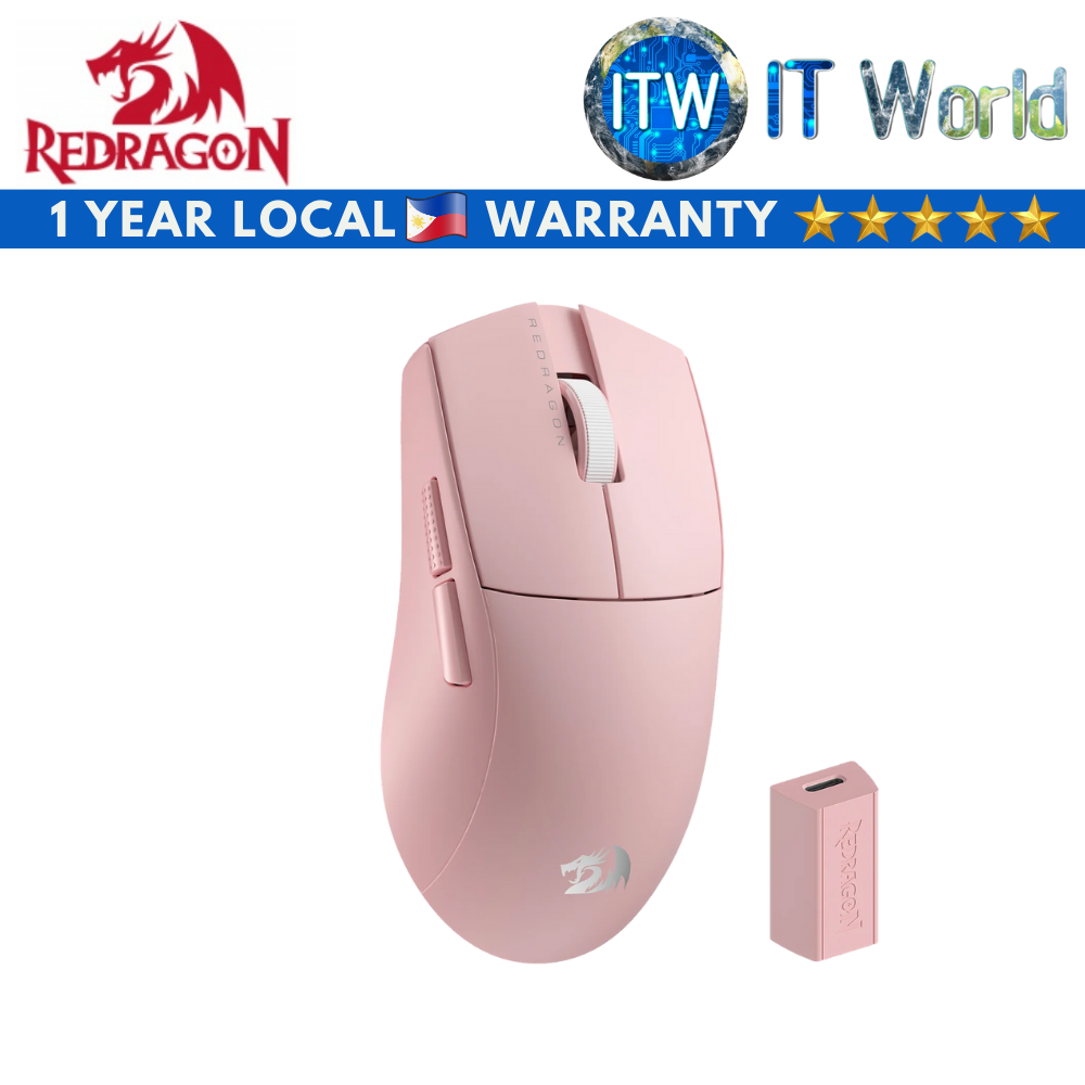 Redragon M916 K1ng 4K Pro Ultra Light-Weight Wireless e-sport Gaming Mouse (Black | White | Pink) (Pink)