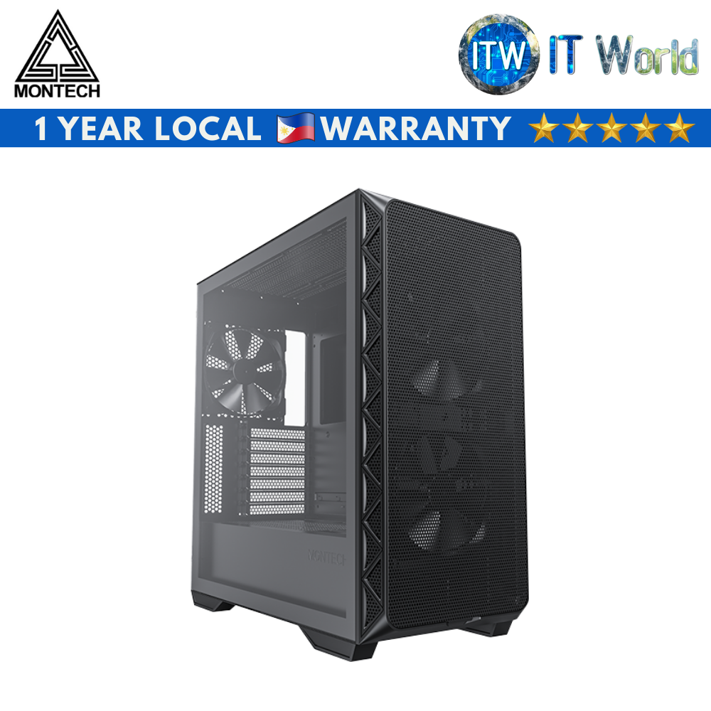 Montech Air 903 Base E-ATX Mid Tower PC Case (Black | White) (Black)