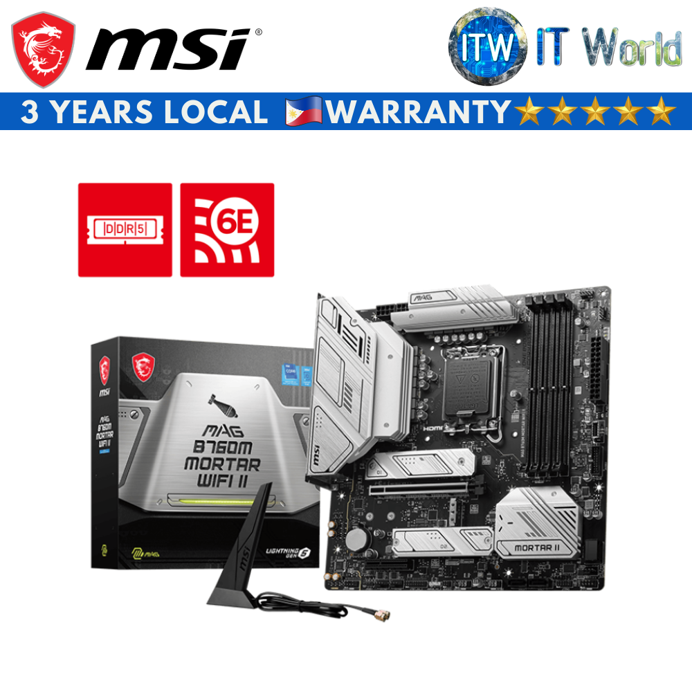 MSI MAG B760M Mortar Wifi II mATX LGA1700 DDR5 Motherboard