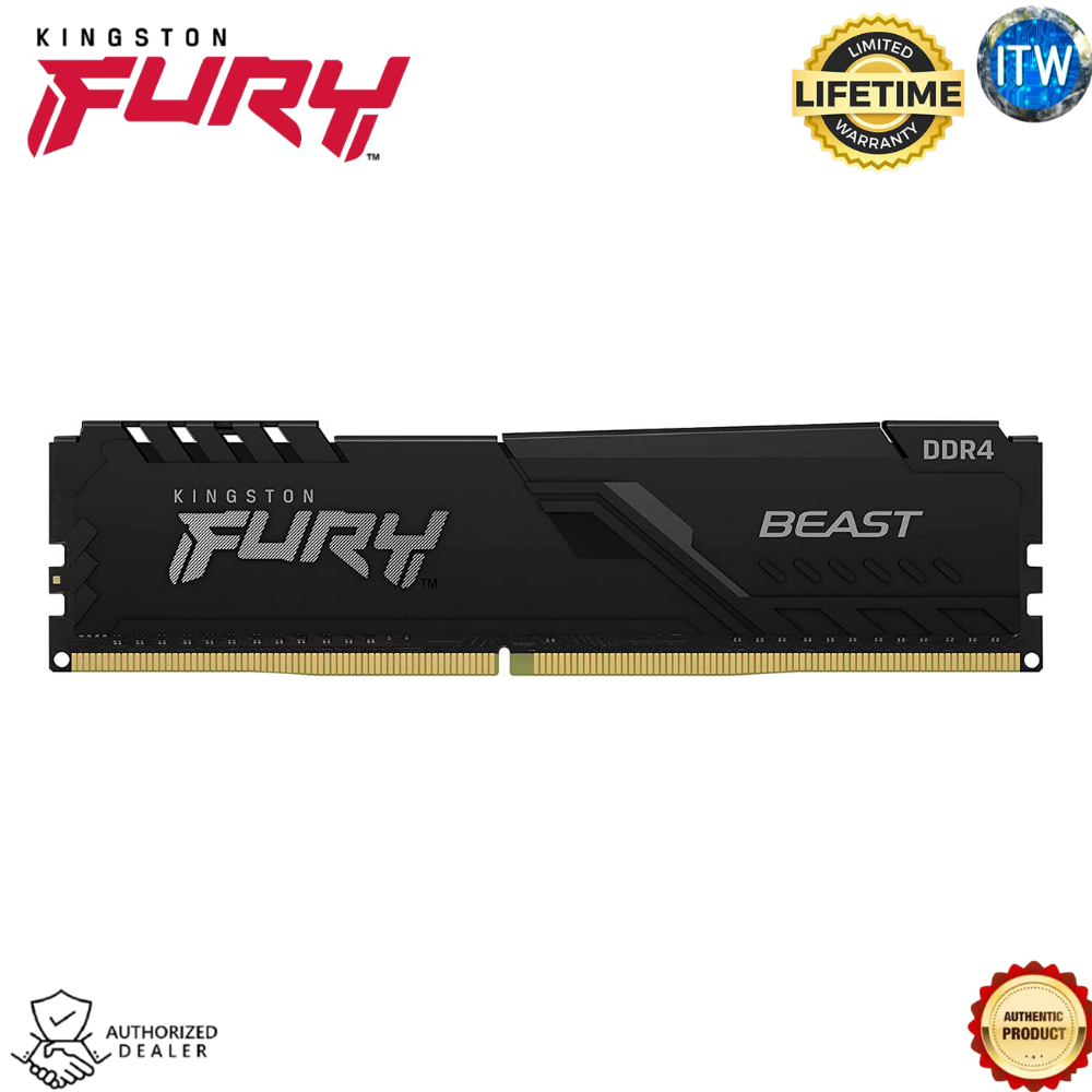 Kingston Fury Beast 32GB DDR4 3200Mhz Non ECC DIMM Desktop Memory Single Module (KF432C16BB/32)