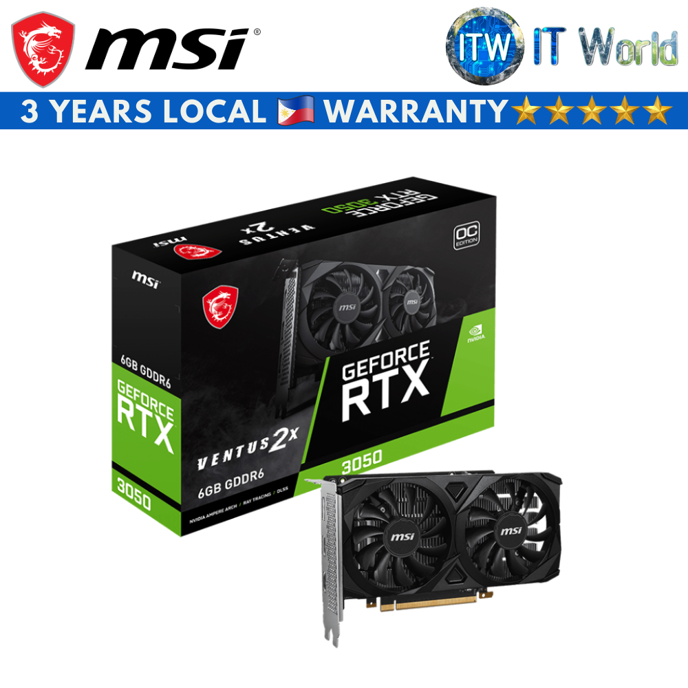 MSI GeForce RTX 3050 VENTUS 2X 6G OC GDDR6 Graphics Card (MSI RTX 3050 VENTUS 2X 6G OC)