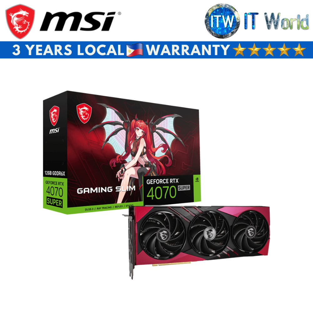 MSI GeForce RTX 4070 Super 12GB GDDR6X Gaming X SLIM MLG Graphics Card