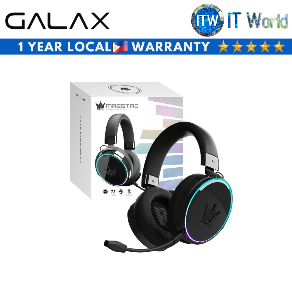 Galax HOF Maestro Black Wired Gaming Headsets (Piano Black)