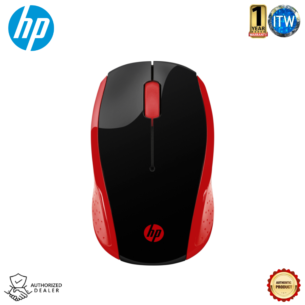 HP Wireless Mouse 200 - 2.4 GHz wireless connection, Empress Red (2HU82AA)