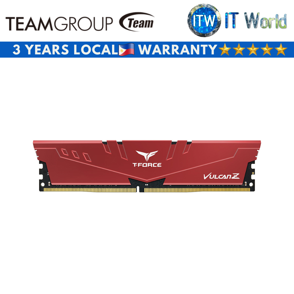 Teamgroup Vulcan Z 8GB(1x8GB) CL16 1.35V DDR4 Desktop Memory (Red) (TLZRD48G3200HC16C01)