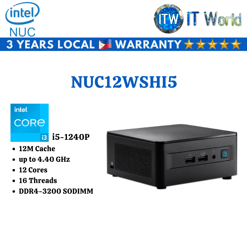 ASUS Mini PC All in One Desktop PC NUC 12 Pro NUC12WSHI5 PC Kit (NUC12WSHI5)