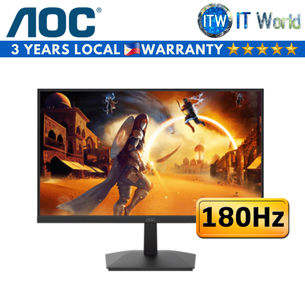 AOC Gaming Monitor 24&quot; (1920x1080 FHD) / 180Hz / VA / 1ms / 24G15N (Black)