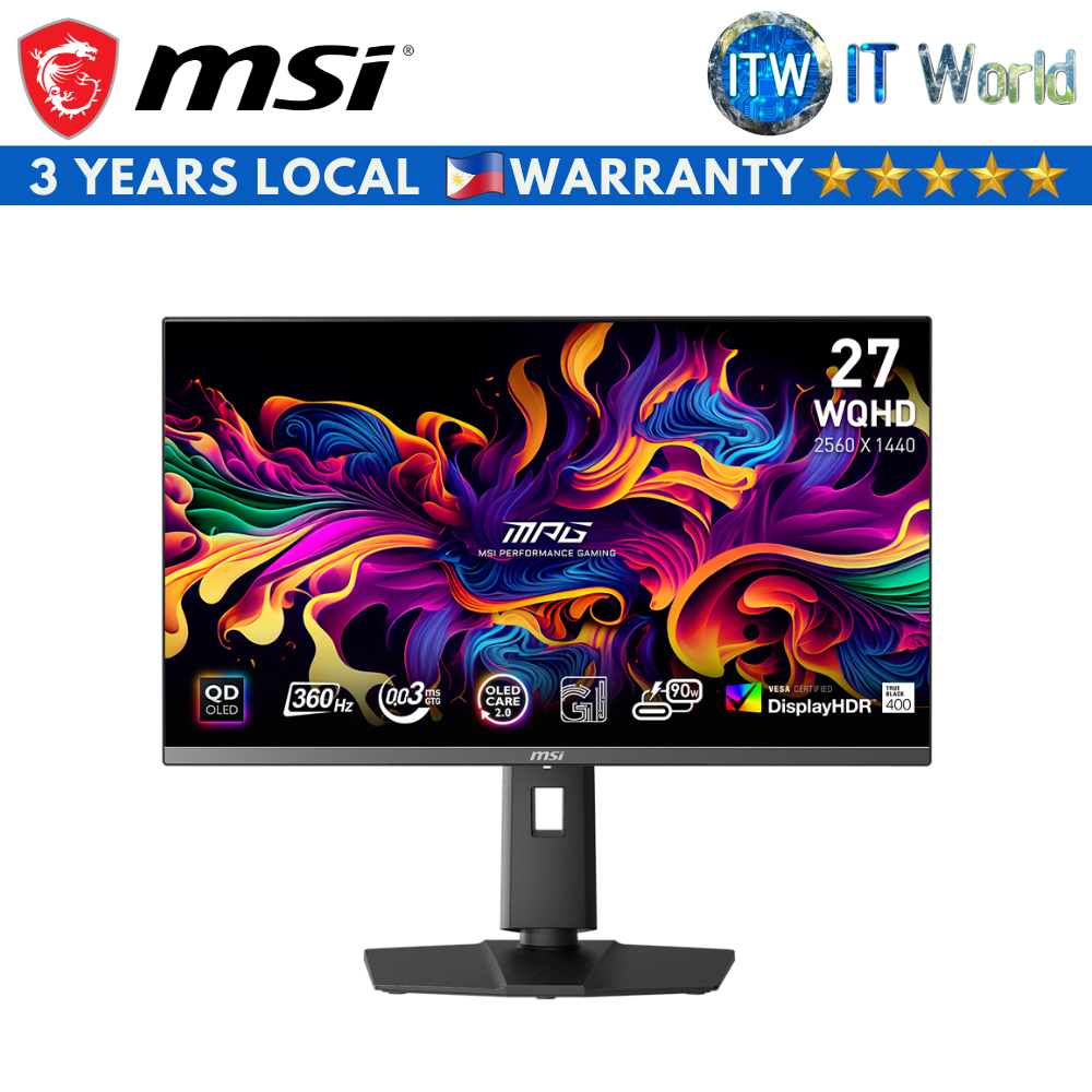 MSI MPG 271QRX - 27&quot; QHD(2560 x 1440) / 360Hz / QD-OLED / 0.03ms(GtG) / Flat Gaming Monitor