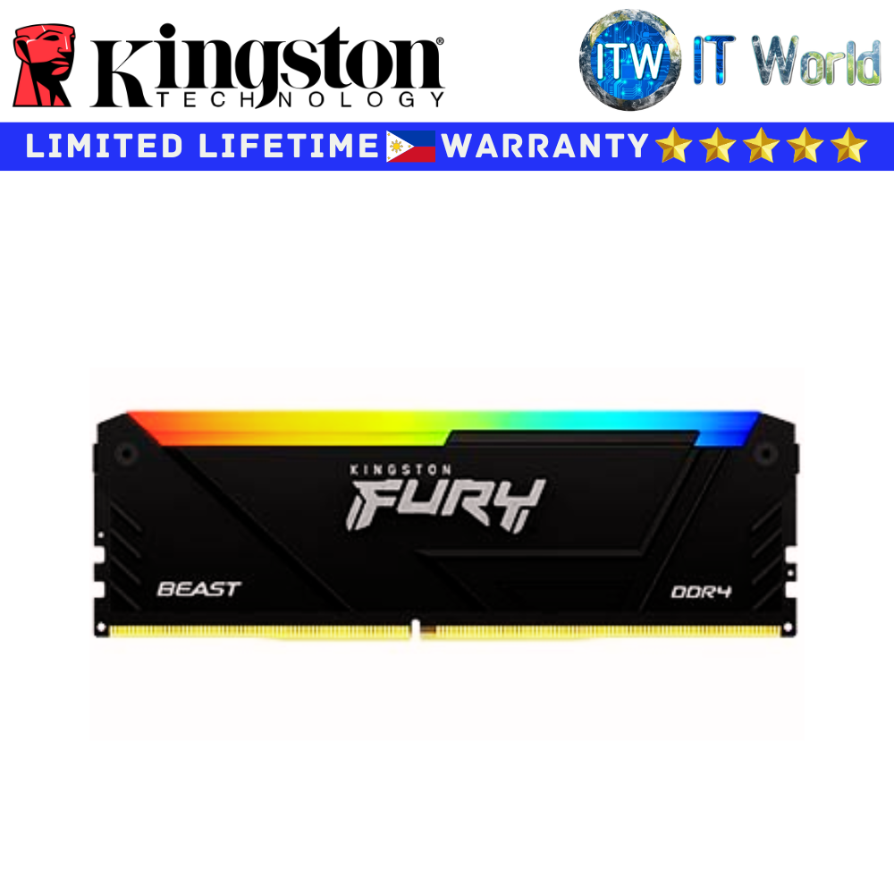 Kingston DDR4 RAM Fury Beast 16GB (1x16GB) 3600MT/s RGB Memory (KF436C18BB2A/16)