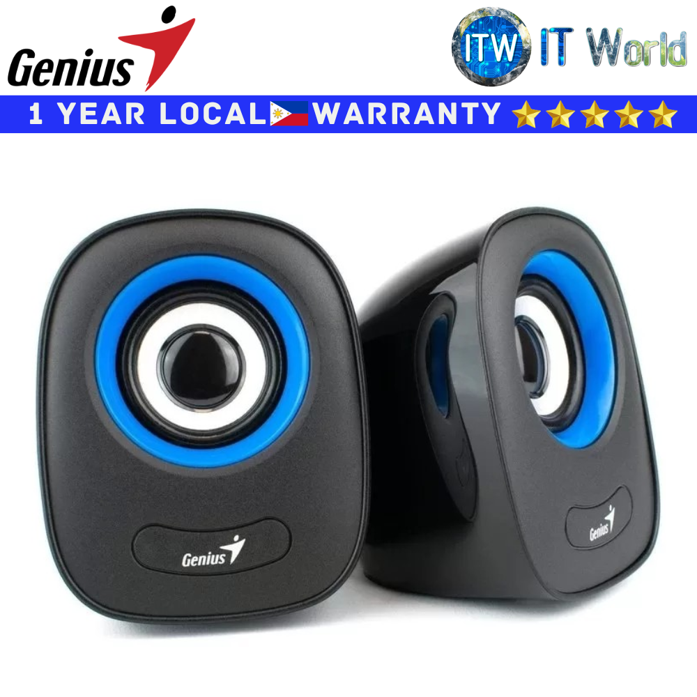 Genius Speaker SP-Q160 Blue mini-USB Speakers with Crystal Clear Sound Effect