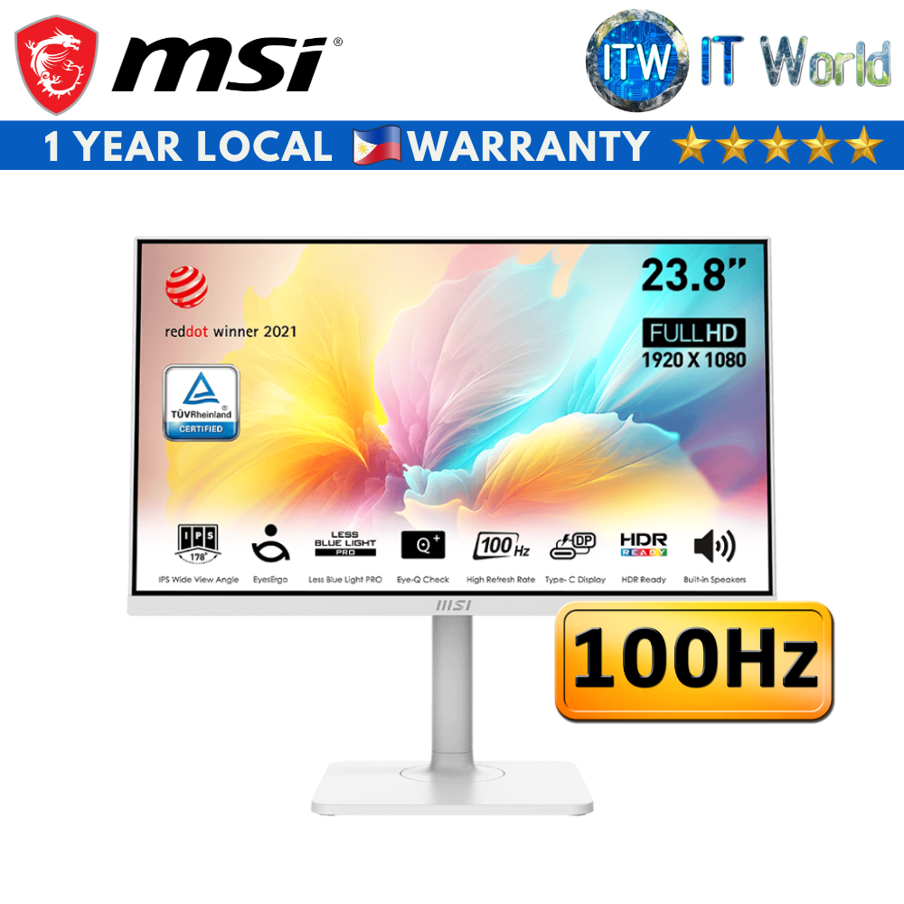 MSI Modern MD2412PW - 24&quot; FHD(1920 x 1080) / 100Hz / IPS / 1ms(MPRT) / Monitor