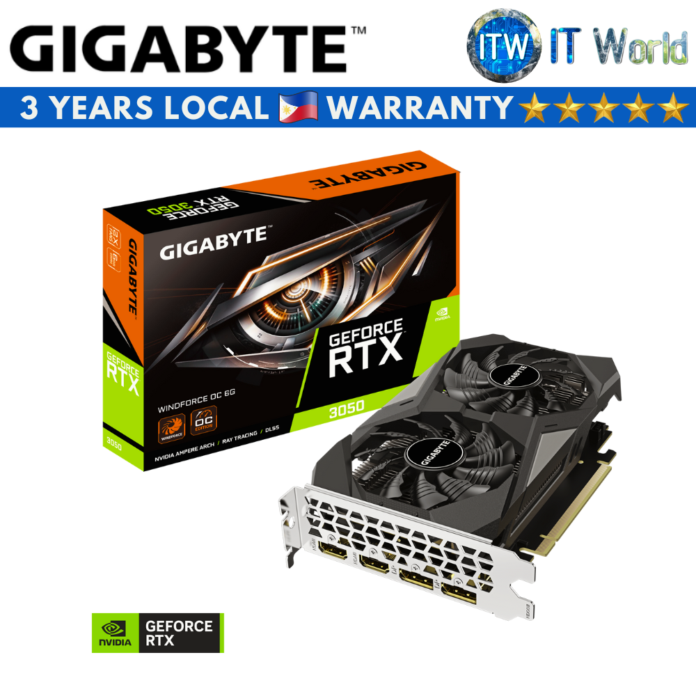 Gigabyte Geforce RTX 3050 Windforce OC 6GB GDDR6 Graphic Card (GV-N3050WF2OC-6GD)