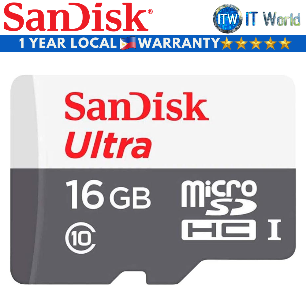 SanDisk SD Card Memory Card 16GB Ultra microSDHC/microSDXC (SDSQUNS-016G-GN3MN)