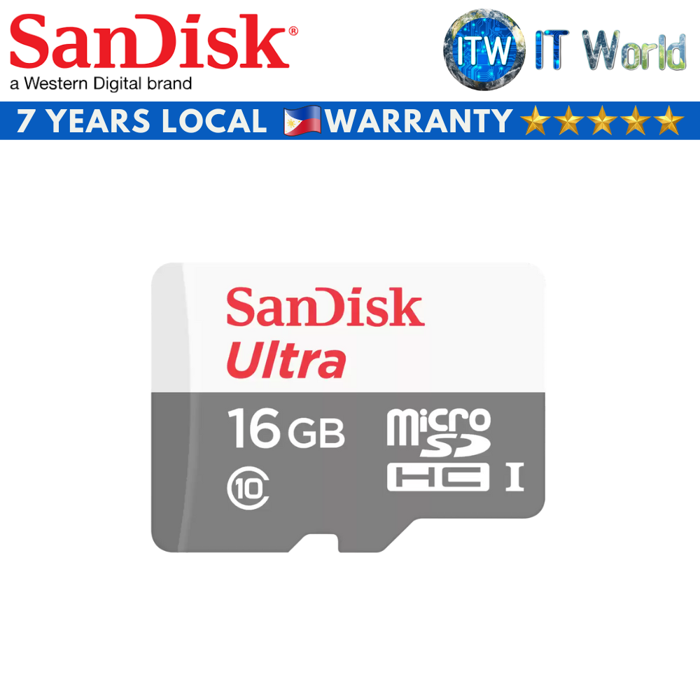 SanDisk SD Card Memory Card 16GB Ultra microSDHC/microSDXC (SDSQUNS-016G-GN3MN)