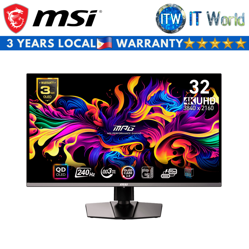 MSI Gaming Monitor MPG 321URX QD-OLED 32&quot; 3840x2160 UHD / 240Hz / 0.03ms GTG AMD FreeSync