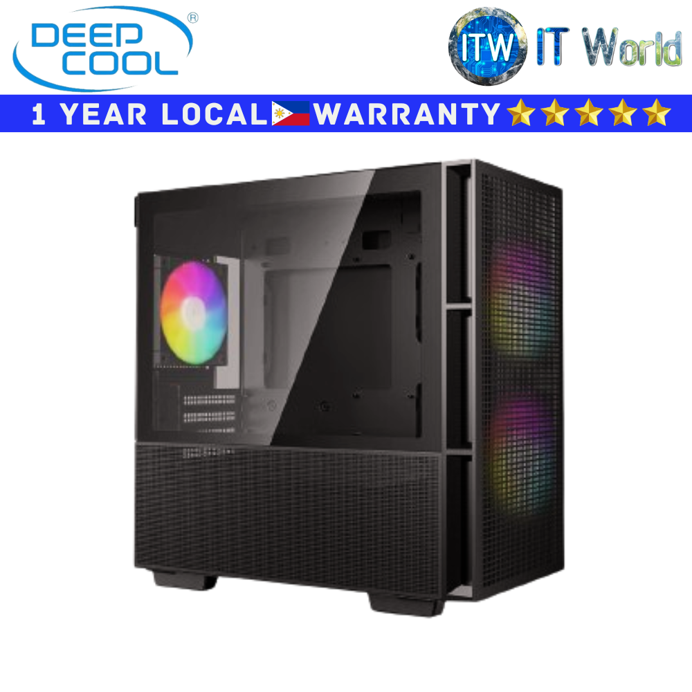 Deepcool Computer PC Case Mini-ITX Micro-ATX Deepcool CH360 Tempered Glass (Black)