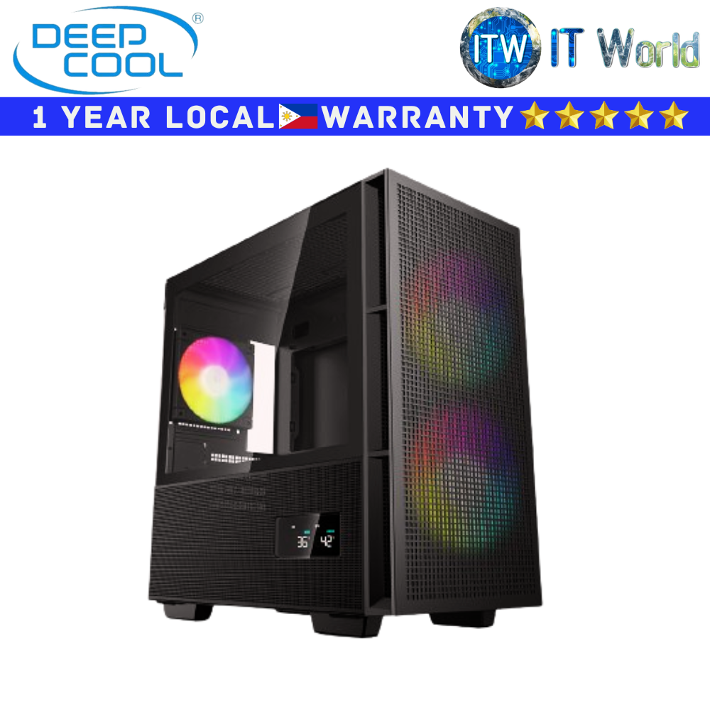 Deepcool Computer PC Case Micro-ATX Deepcool CH360 Digital Tempered Glass (Black)