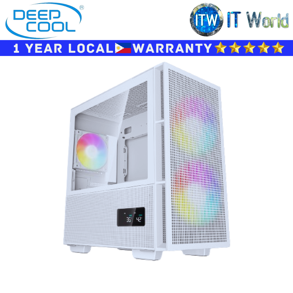 Deepcool Computer PC Case Micro-ATX Deepcool CH360 Digital Tempered Glass (White)