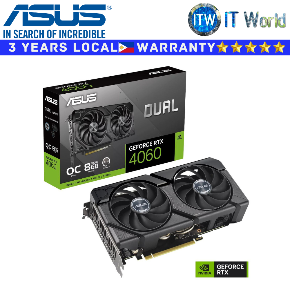 ASUS RTX 4060 Dual Evo OC Edition 8GB GDDR6 Geforce Graphic Card (DUAL-RTX4060-O8G-EVO)