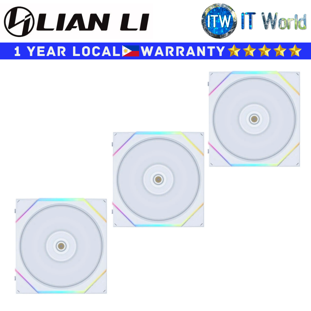 Lian Li PC Fan Uni Fan TL 120 Reverse Blade Fluid Dynamic Bearing Triple Fan (Black | White) (White)