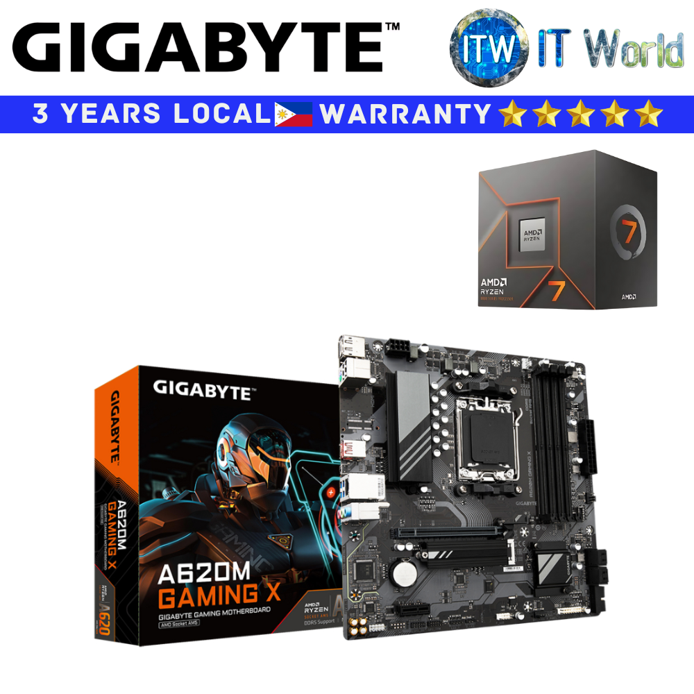 AMD Ryzen 7 8700F Desktop Processor with Gigabyte A620M Gaming X Motherboard Bundle