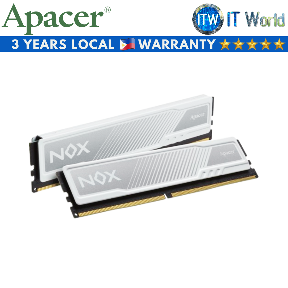 Apacer NOX White 16GB (2x8GB) DDR4-3600Mhz Gaming Module Memory (AH4U16G36C25YMWAA-2)