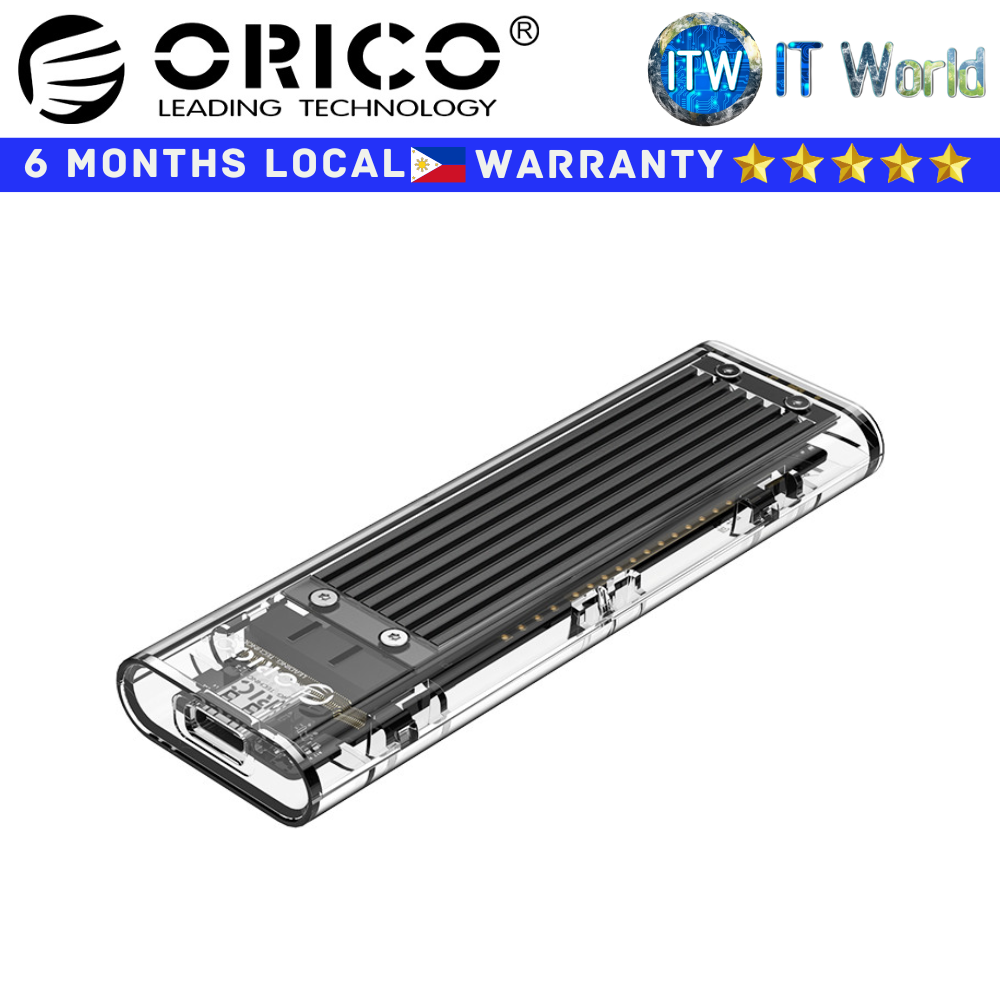 Orico M2 NVMe SSD M 2 NVMe SSD Enclosure Transparent Series (TCM2-C3) (Blue/Black/Red/Grey) (Black)