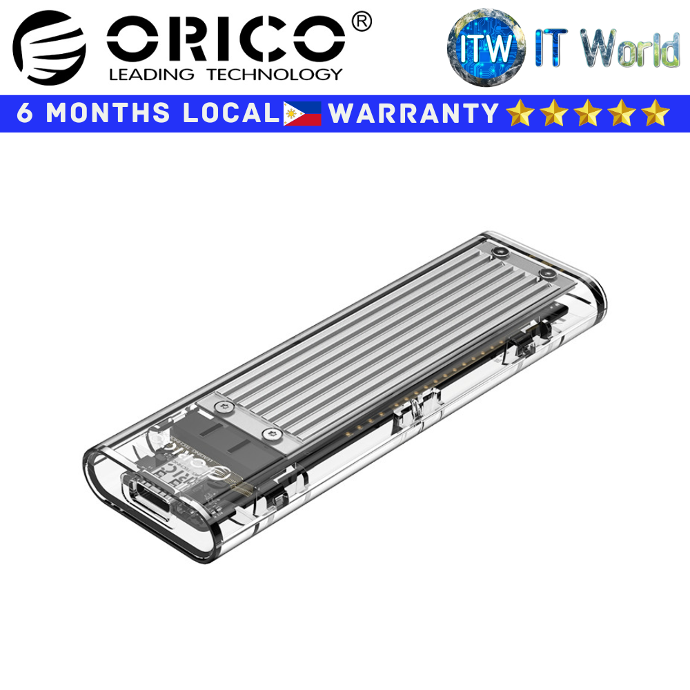 Orico M2 NVMe SSD M 2 NVMe SSD Enclosure Transparent Series (TCM2-C3) (Blue/Black/Red/Grey) (Grey)